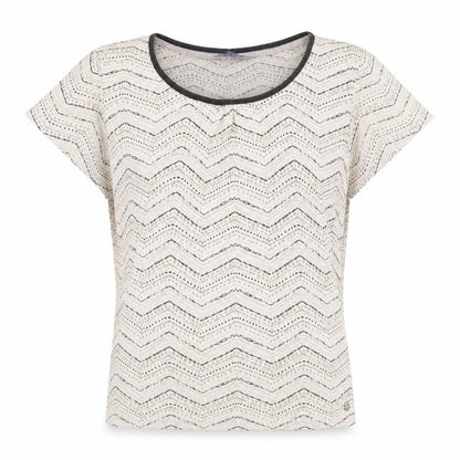 Debenhams Womens Beige Geometric  Basic T-Shirt Size 12