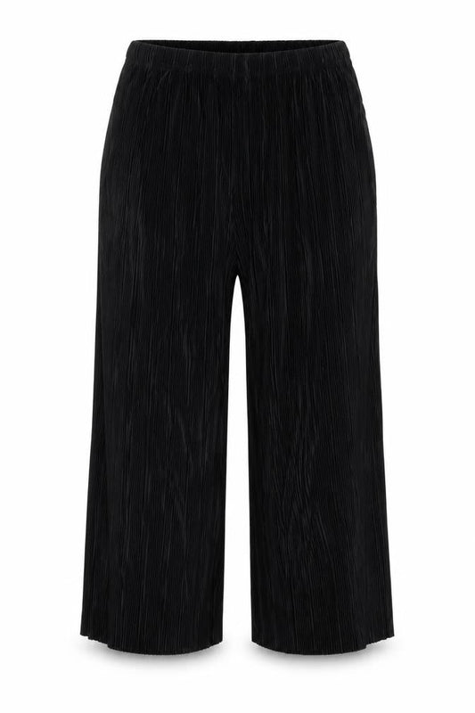 Ache Womens Black   Cropped Trousers Size 12 L24 in - riffle effect