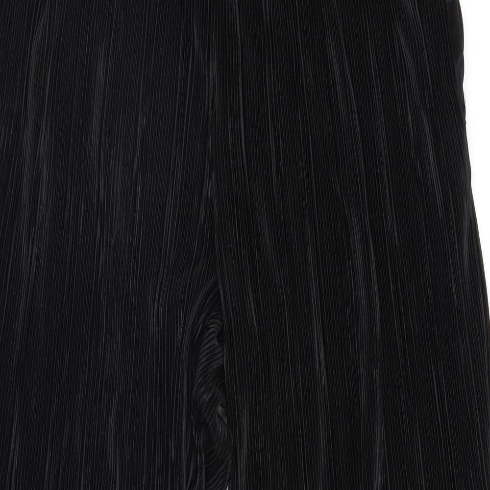 Ache Womens Black   Cropped Trousers Size 12 L24 in - riffle effect