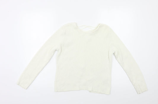 Matalan Girls White   Pullover Jumper Size 12 Years