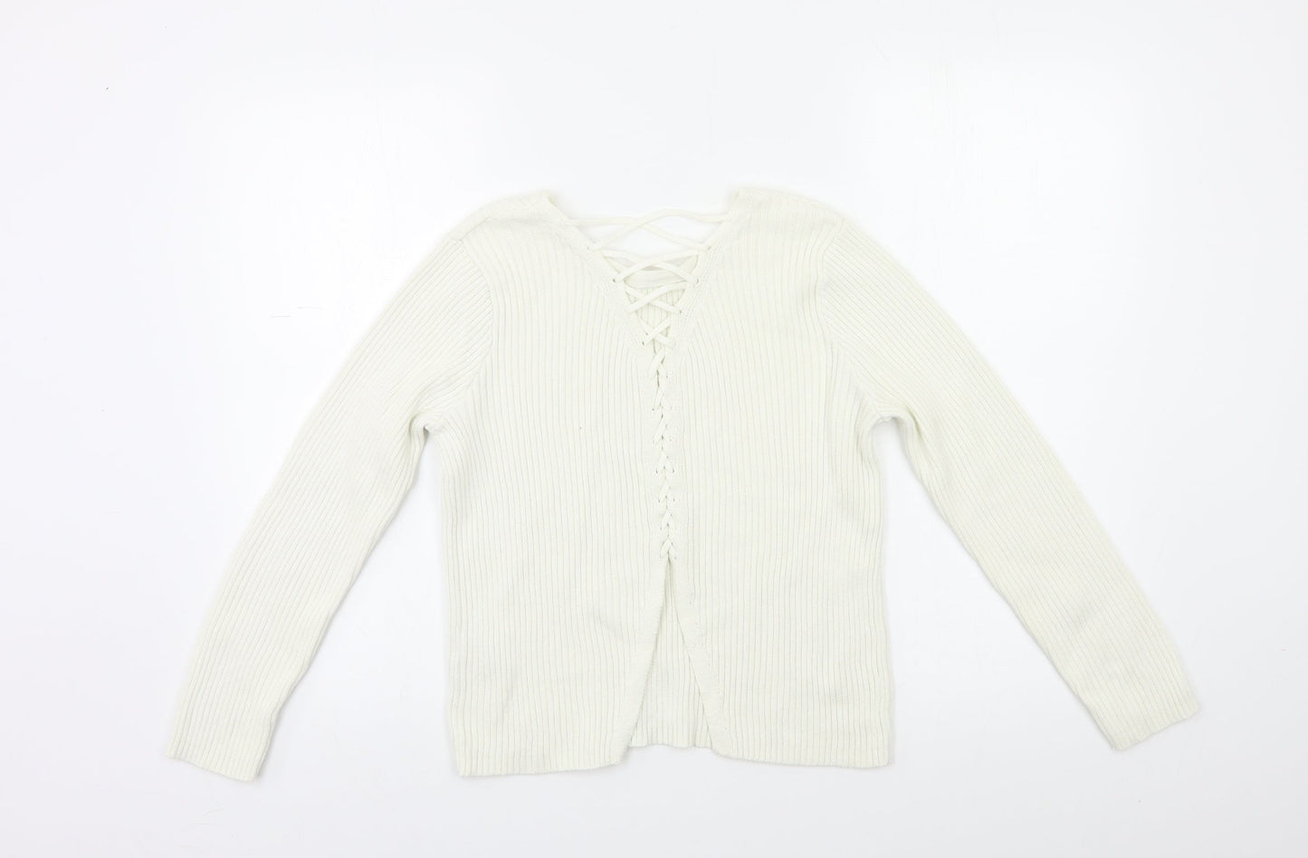 Matalan Girls White   Pullover Jumper Size 12 Years