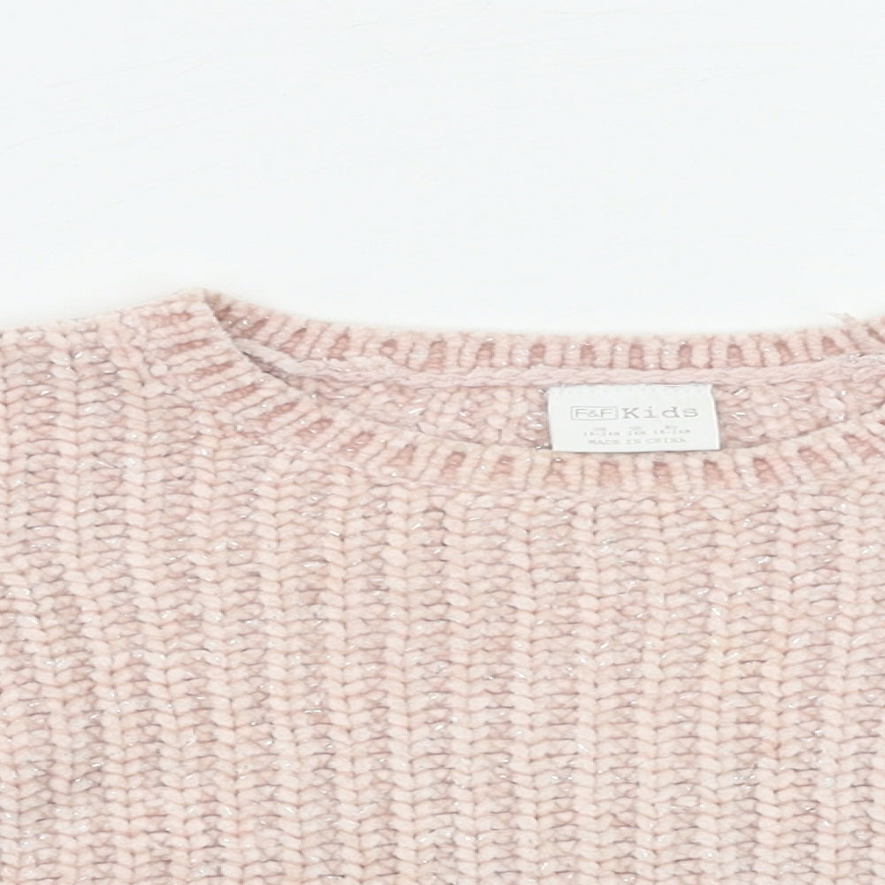 F&F Girls Pink   Pullover Jumper Size 2 Years