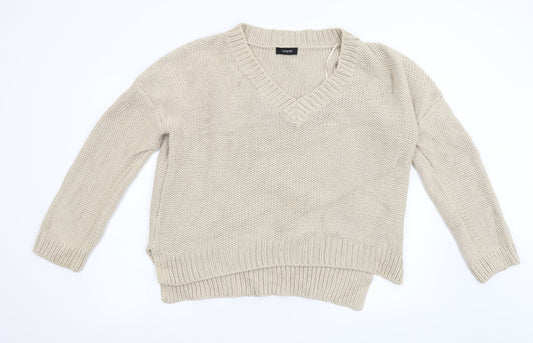 M&S Womens Beige  Knit Pullover Jumper Size 16