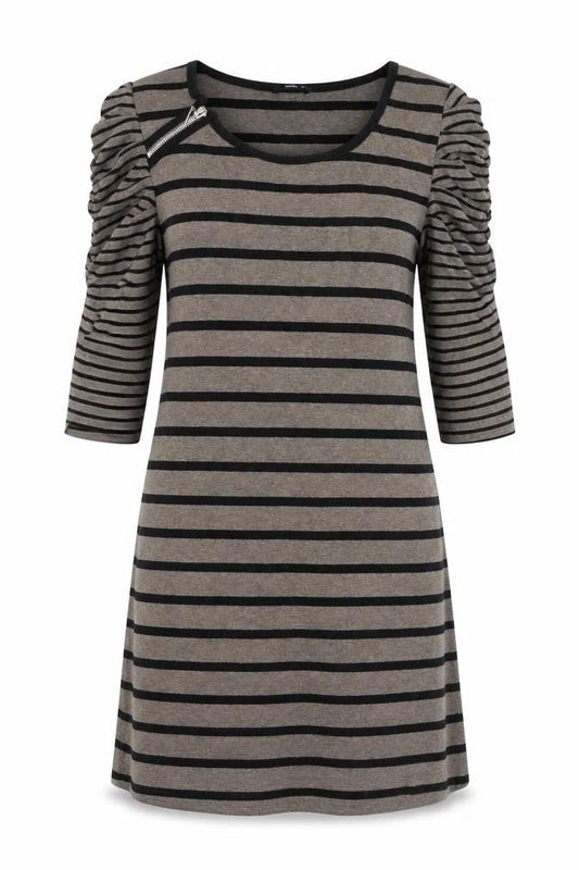 M&Co Womens Brown Striped  Shift  Size S