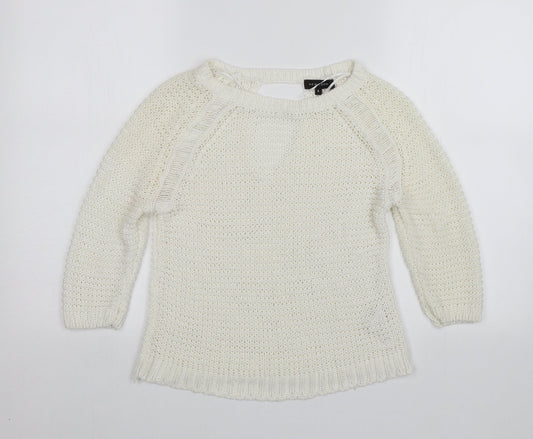 New Look Womens White   Pullover Jumper Size S