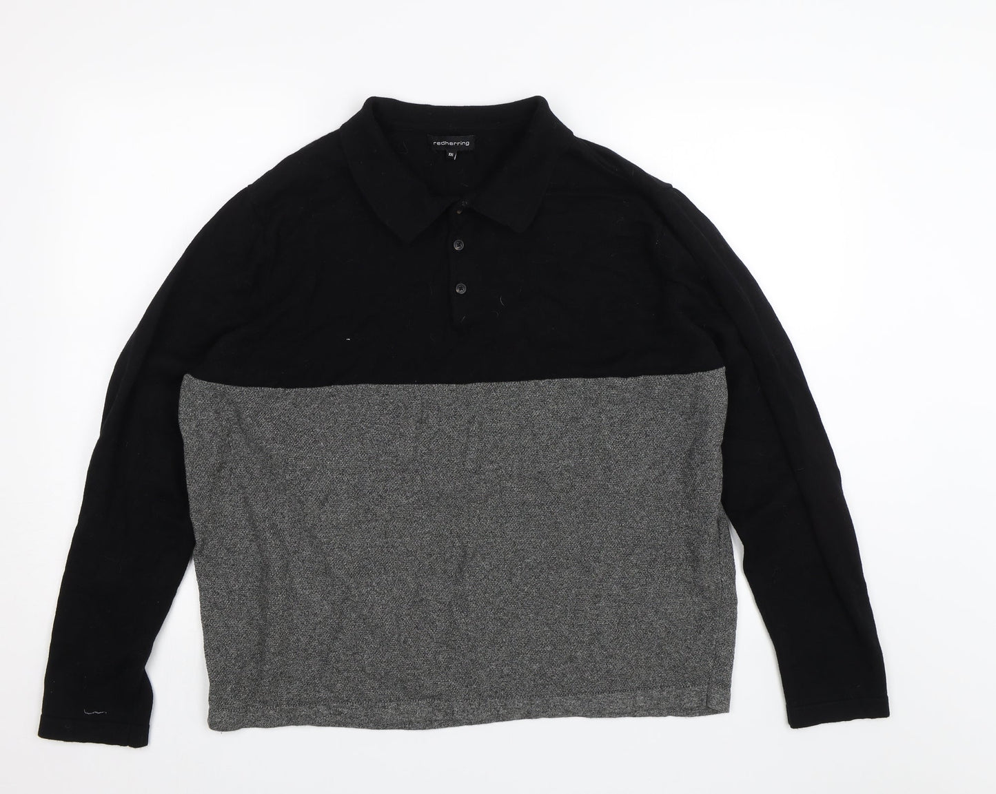 Red Herring Mens Black   Pullover Jumper Size 2XL