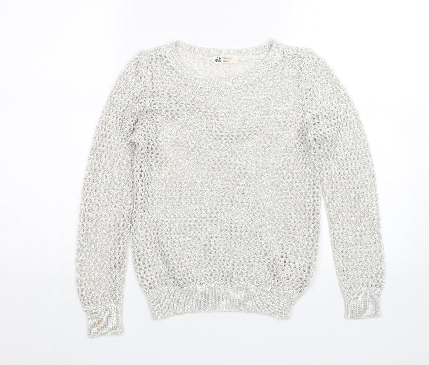 H&M Girls Silver   Pullover Jumper Size 11-12 Years