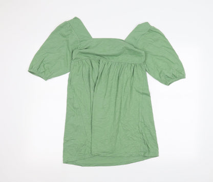 Back view of ASOS women’s green basic t-shirt, size UK 8