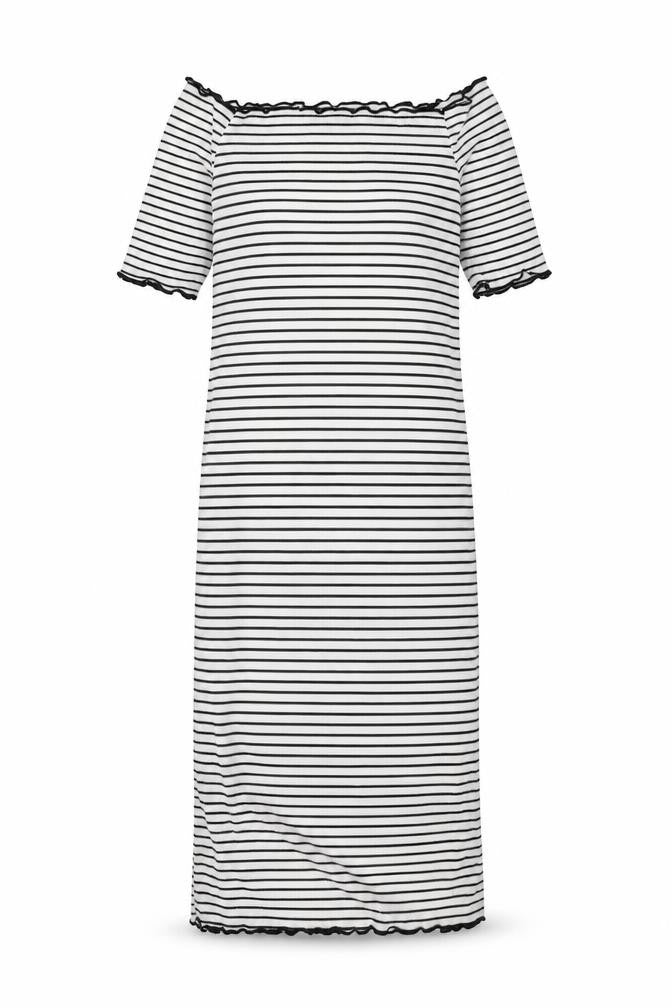 PRETTYLITTLETHING Womens White Striped  A-Line  Size 4
