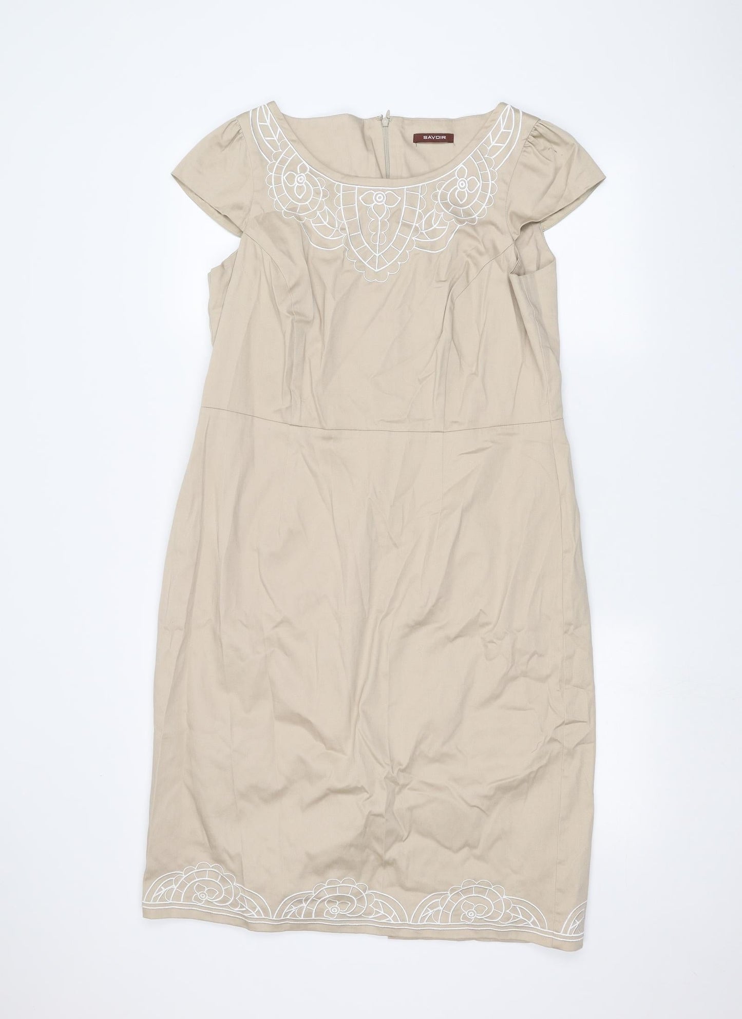 Savoir Womens Beige   Basic T-Shirt Size 16