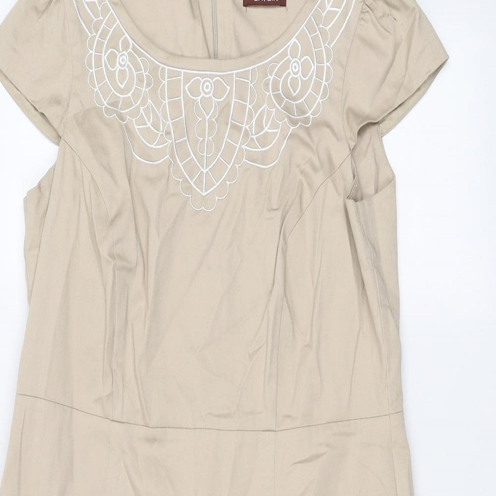 Savoir Womens Beige   Basic T-Shirt Size 16