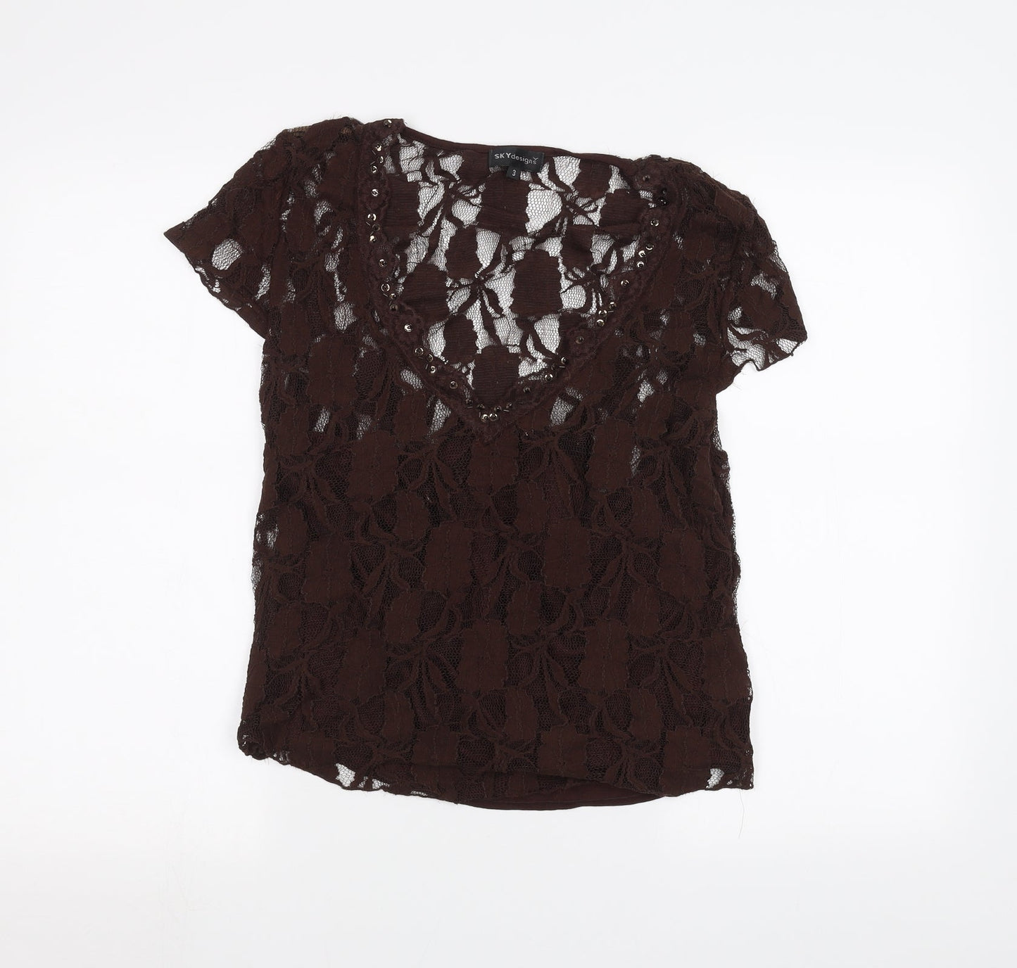 Sky designs Womens Brown   Basic T-Shirt Size M