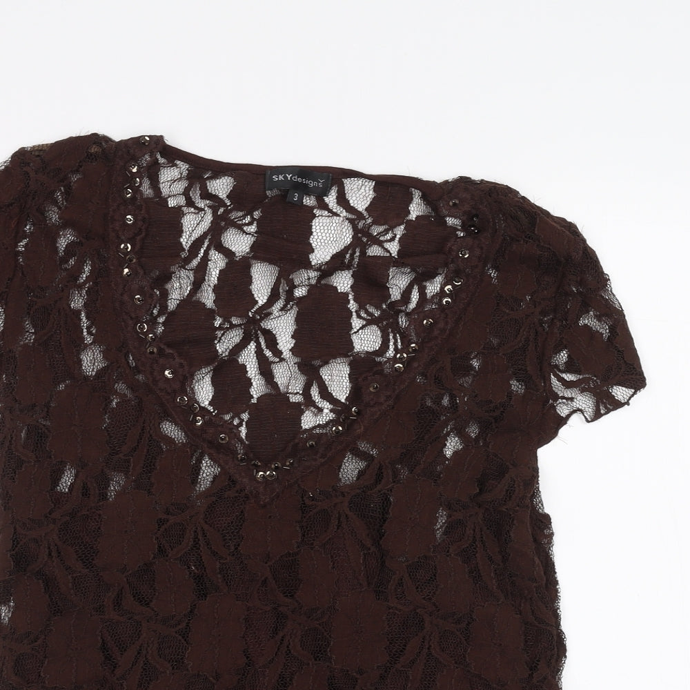 Sky designs Womens Brown   Basic T-Shirt Size M