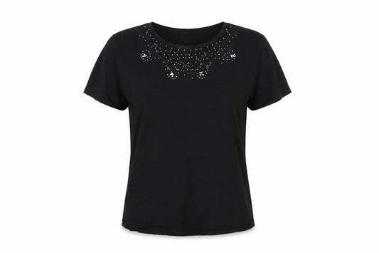 JUST ELEGANCE Womens Black   Basic T-Shirt Size L