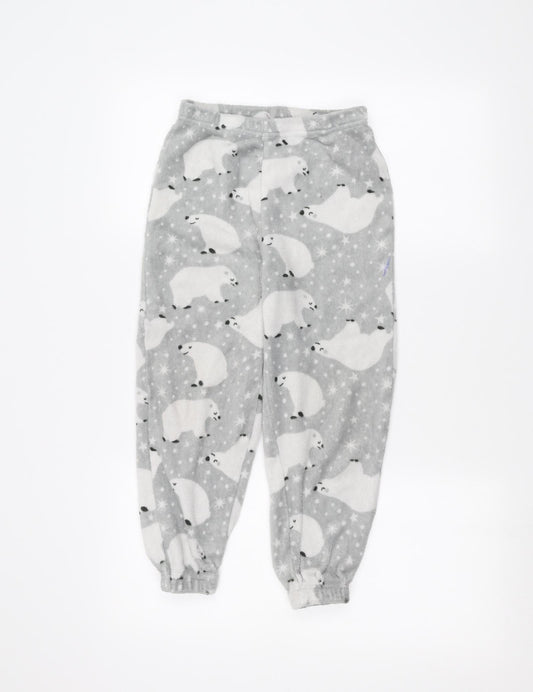 just like you Girls Grey   Sweatpants Trousers Size 8-9 Years - polar bear