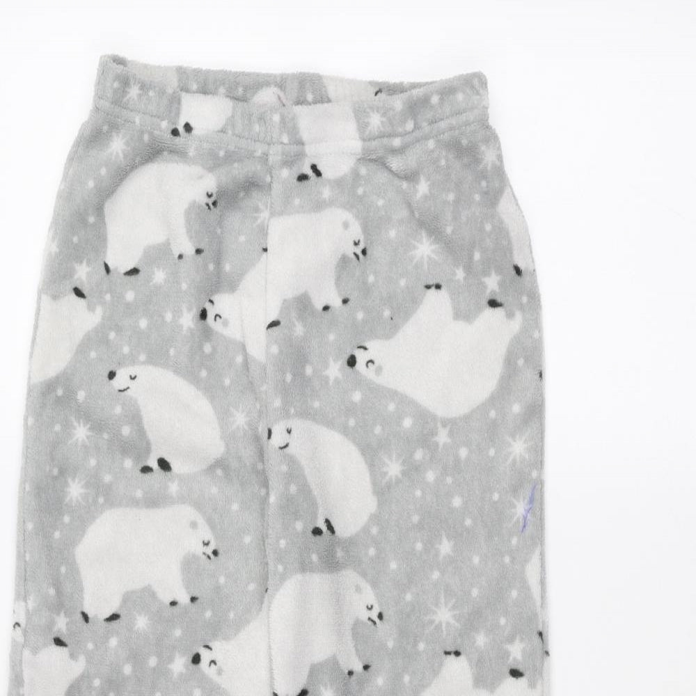 just like you Girls Grey   Sweatpants Trousers Size 8-9 Years - polar bear