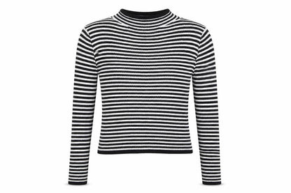 Miss Girls Black Striped  Pullover Jumper Size 9-10 Years