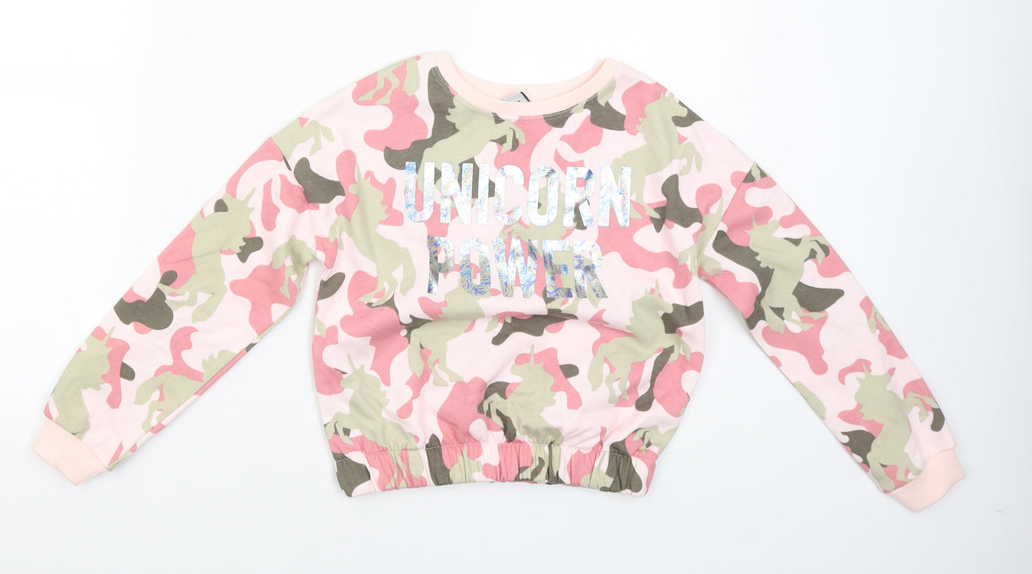 TU Boys Pink   Pullover Jumper Size 9 Years  - Unicorn Power