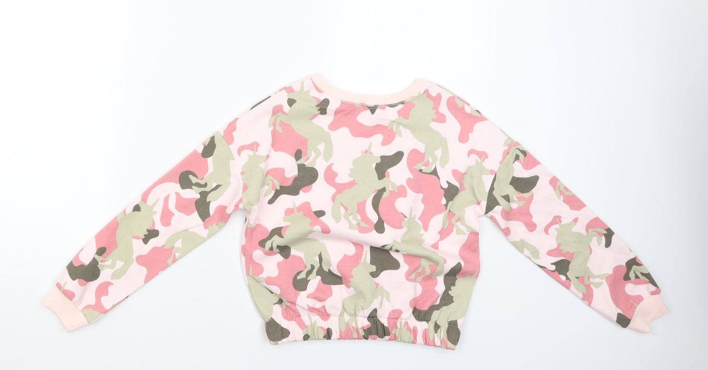TU Boys Pink   Pullover Jumper Size 9 Years  - Unicorn Power
