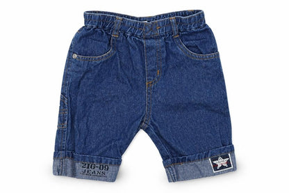 Front view of Twinning boys’ black cargo jeans, size 3-6, months