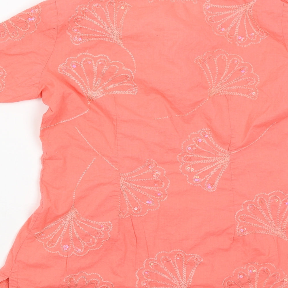 New Look Womens Pink Floral  Basic Blouse Size 8