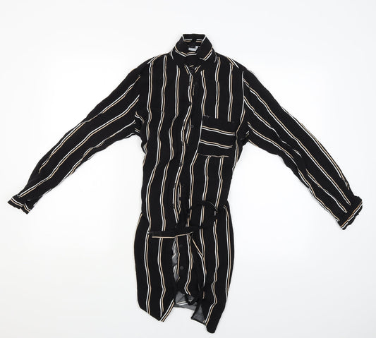 New Look Womens Black Striped  Cardigan Jumper Size 10