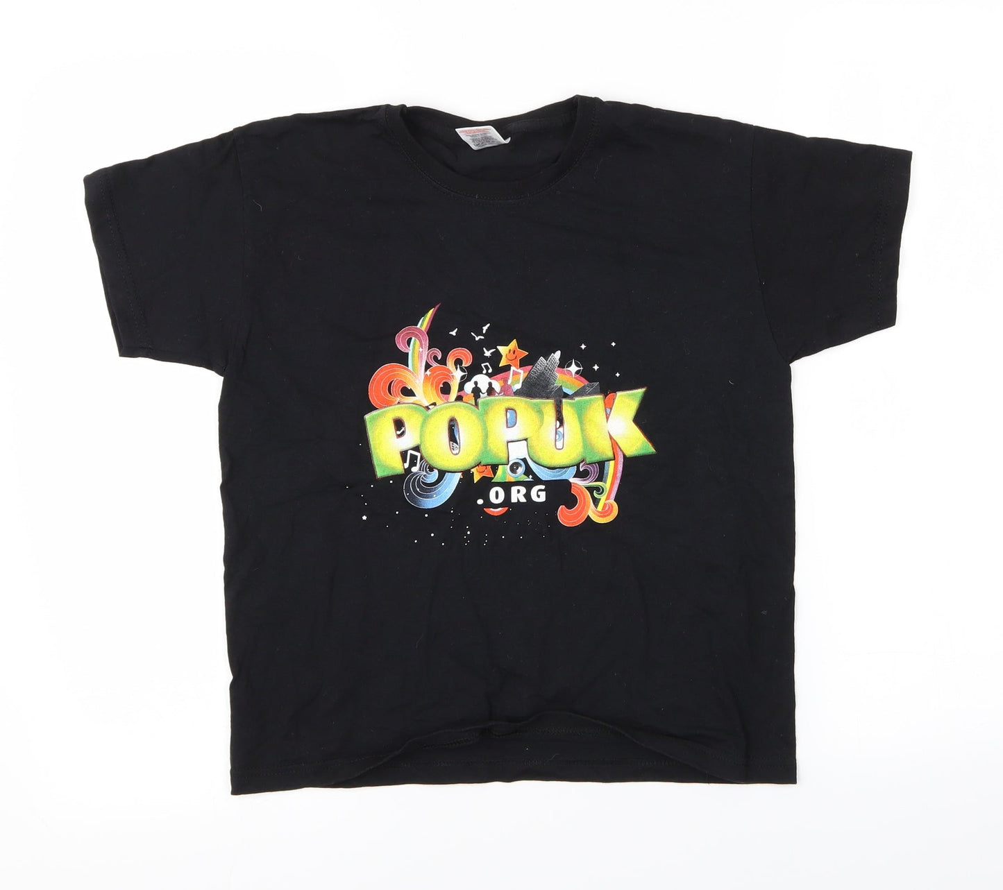 Preworn Girls Black   Basic T-Shirt Size 7-8 Years  - Pop UK