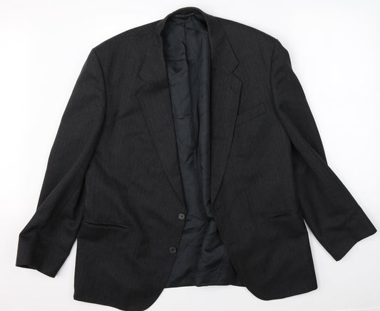 Preworn Mens Grey Striped  Jacket Suit Jacket Size 46