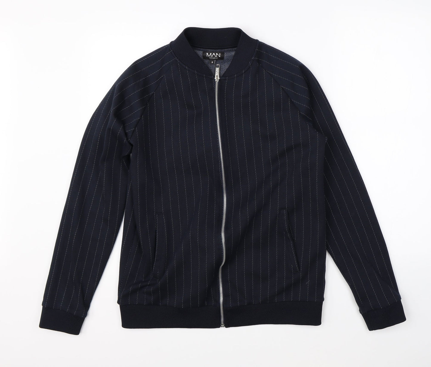 Boohoo Mens Blue Striped  Jacket  Size S