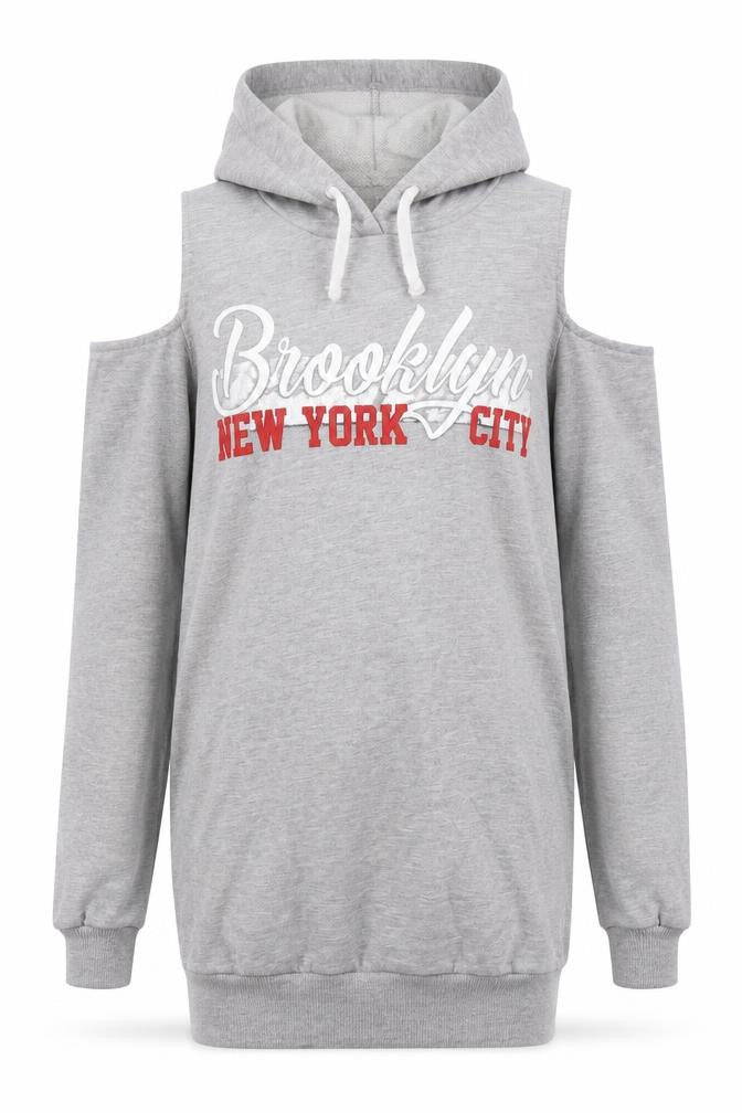 Select Girls Grey   Pullover Hoodie Size 12-13 Years  - open shoulders