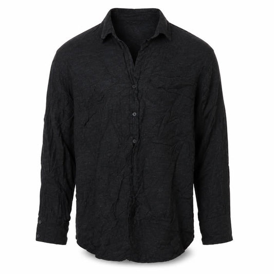 Never More Mens Black    Button-Up Size M