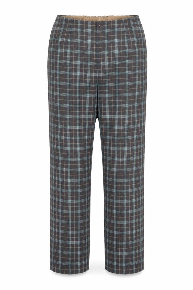 Preworn Womens Grey Check  Dress Pants Trousers One Size L25.5 in