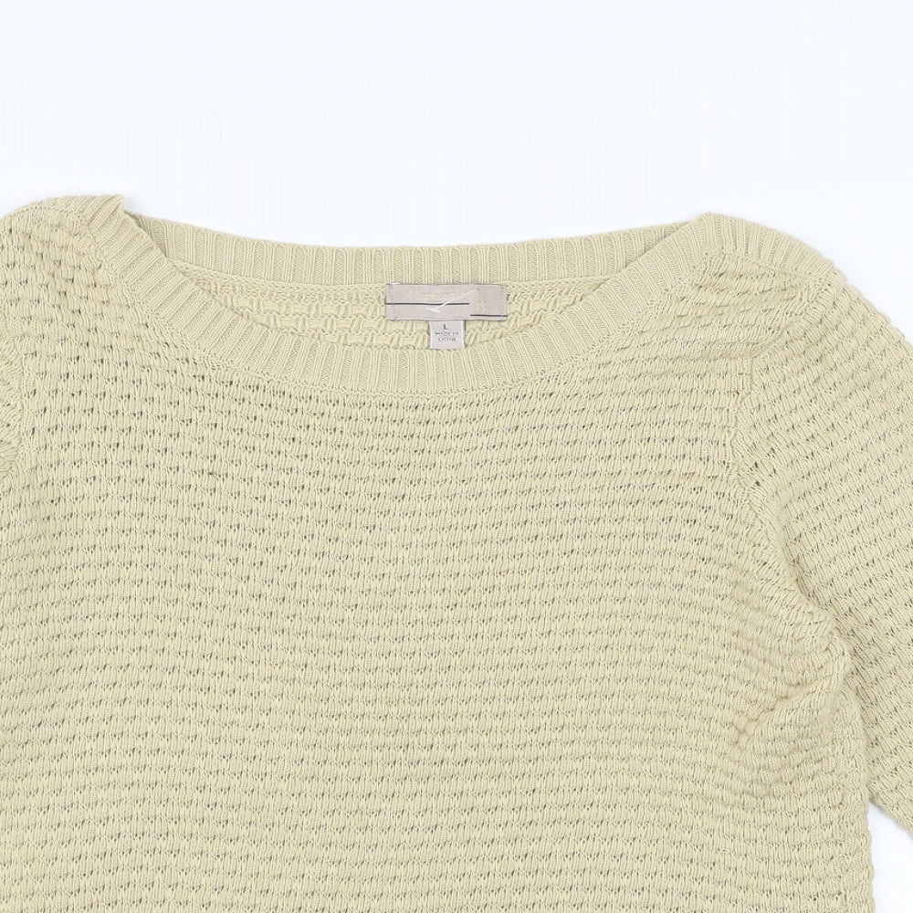 Cristina B Womens Beige  Knit Pullover Jumper Size L