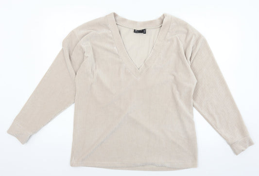 ASOS Womens Pink  Velour Pullover Sweatshirt Size 8
