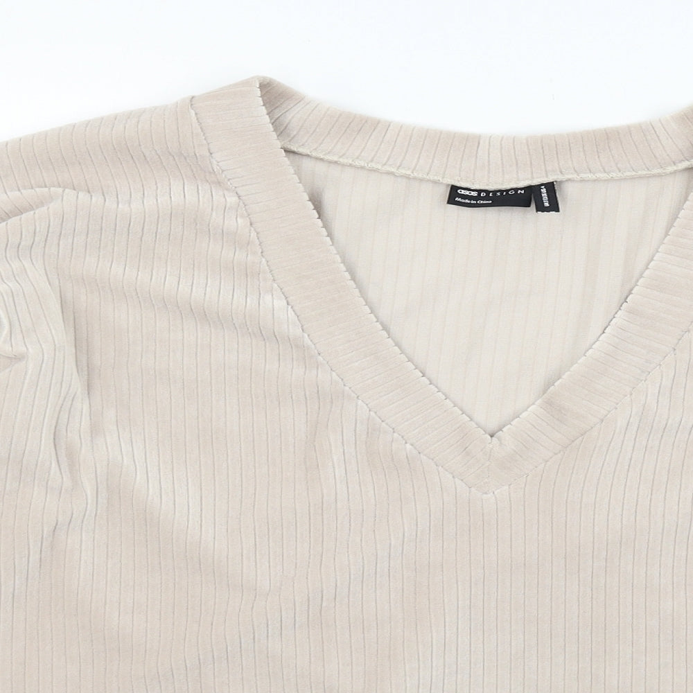 ASOS Womens Pink  Velour Pullover Sweatshirt Size 8