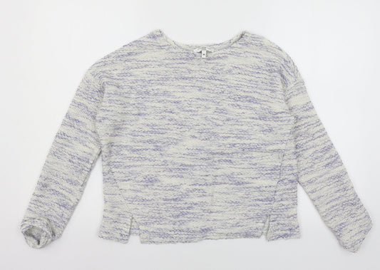 New Look Womens Blue Striped Knit Pullover Jumper Size M