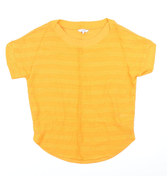 NEXT Womens Orange Striped  Basic T-Shirt Size 10
