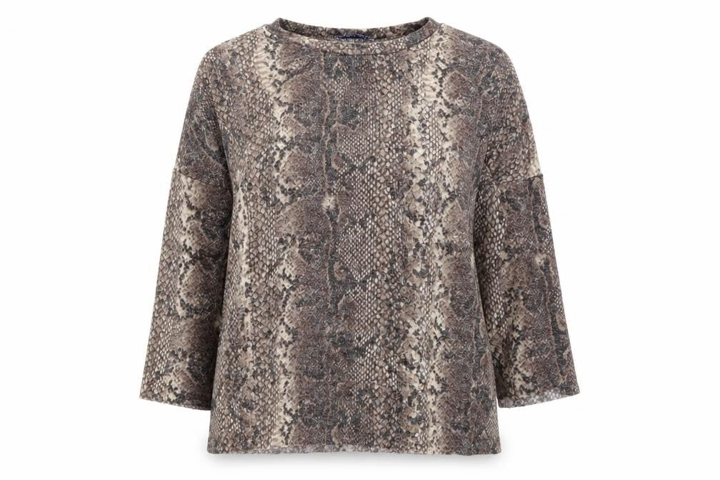 Zara Womens Brown Animal Print  Basic T-Shirt Size S