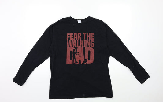 Gildan Mens Black    T-Shirt Size L  - walking dead