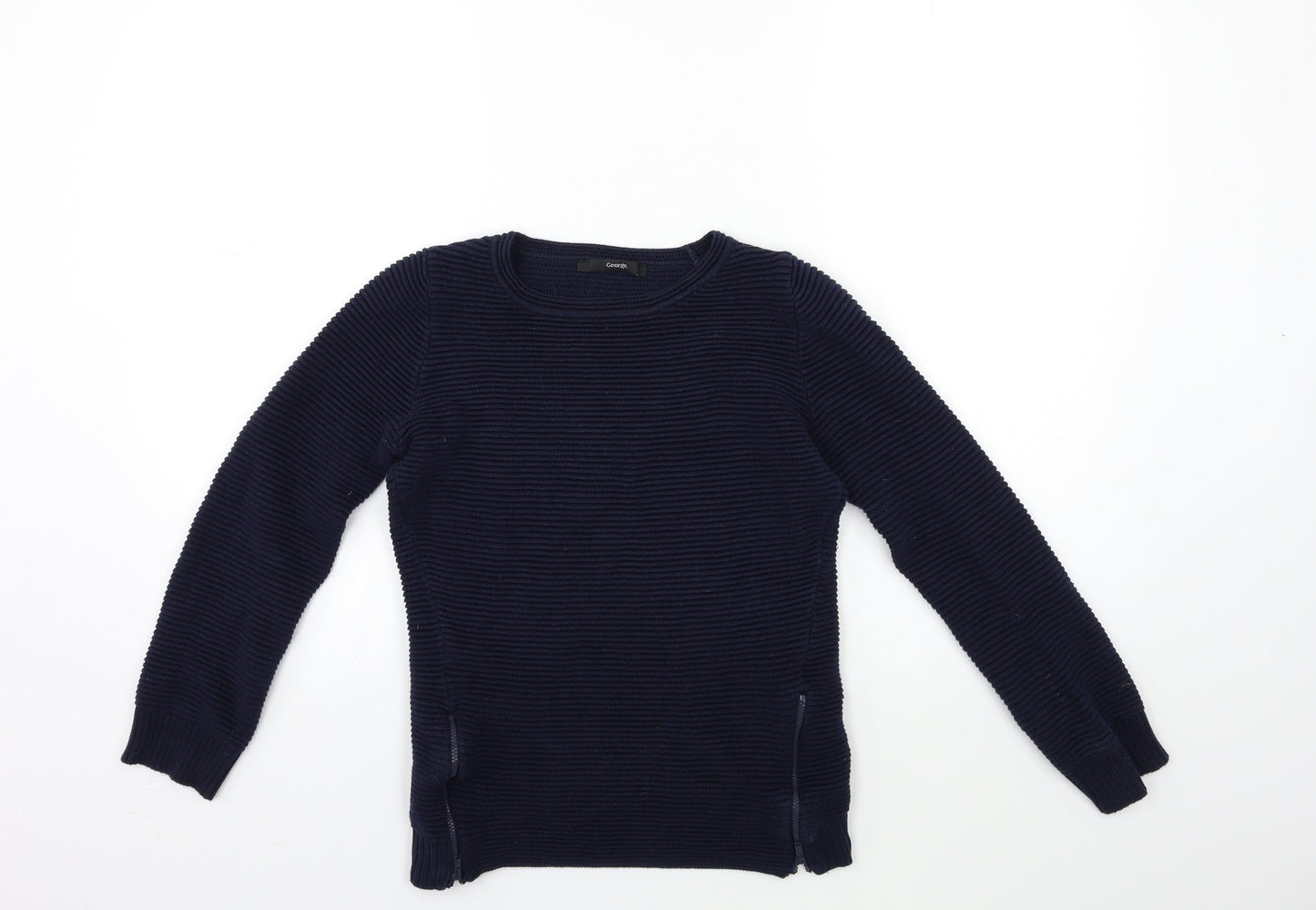 George Boys Blue  Knit Pullover Jumper Size 8 Years