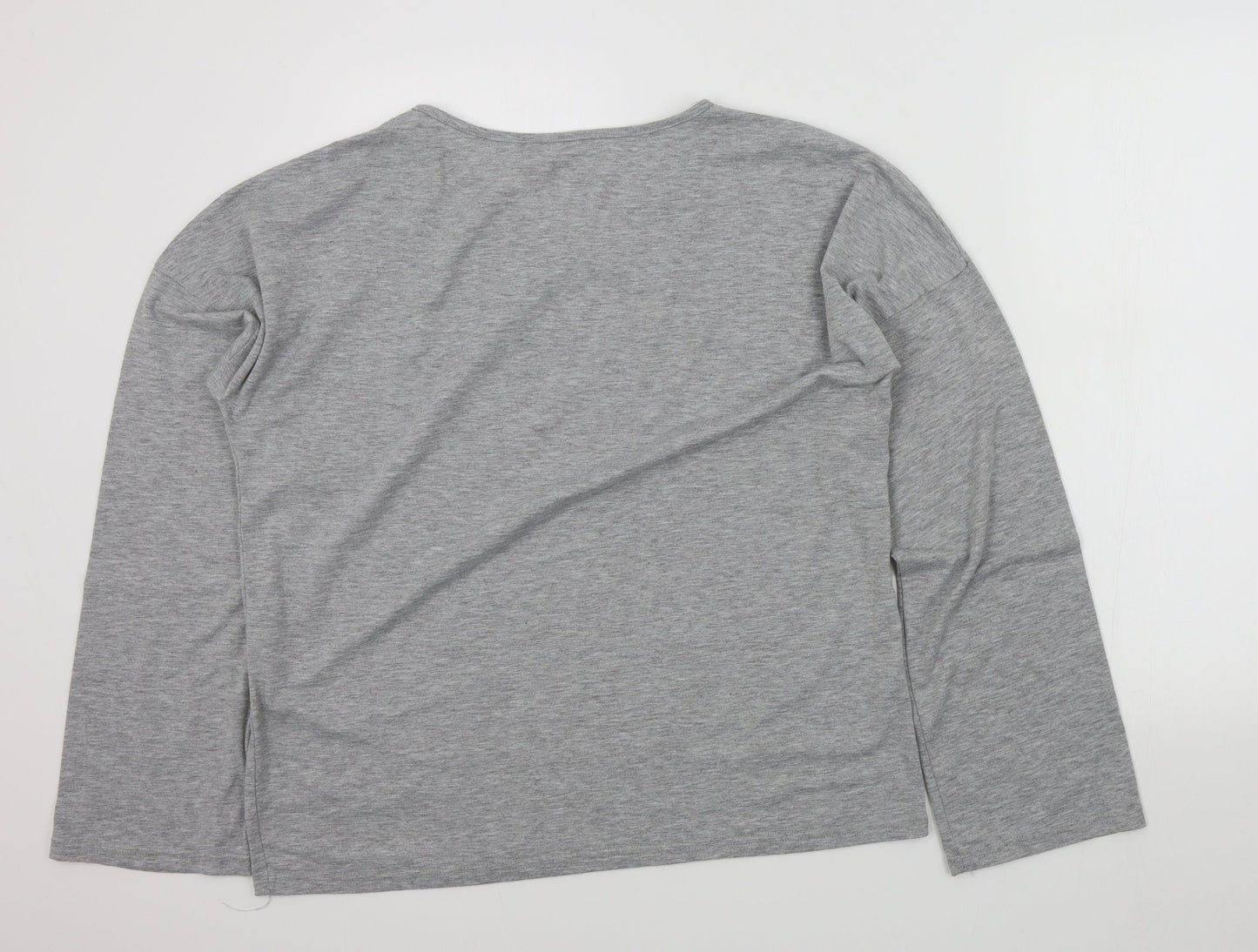Preworn Womens Grey Solid  Top Pyjama Top Size L  - christmas jumper