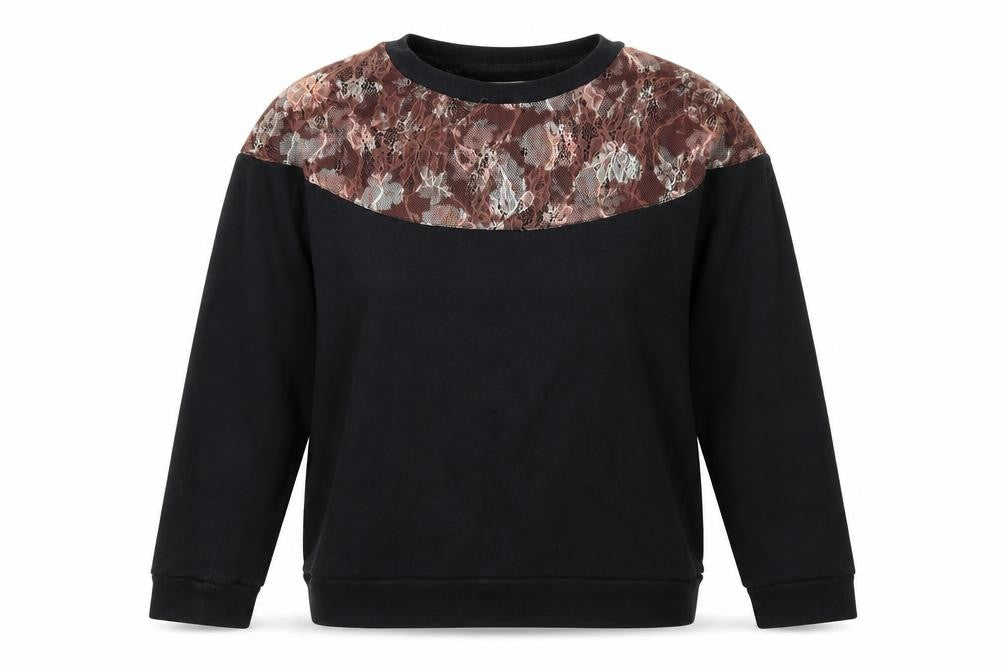 pins and needles Womens Black Floral  Pullover Jumper Size S