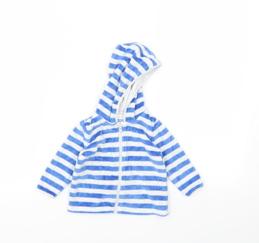 NEXT Girls Blue Striped  Basic Jacket Jacket Size 3-6 Months