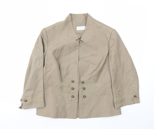 MINUET PETITE Womens Beige   Jacket Blazer Size 12
