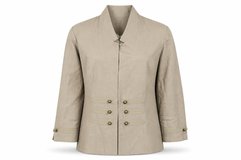 MINUET PETITE Womens Beige   Jacket Blazer Size 12