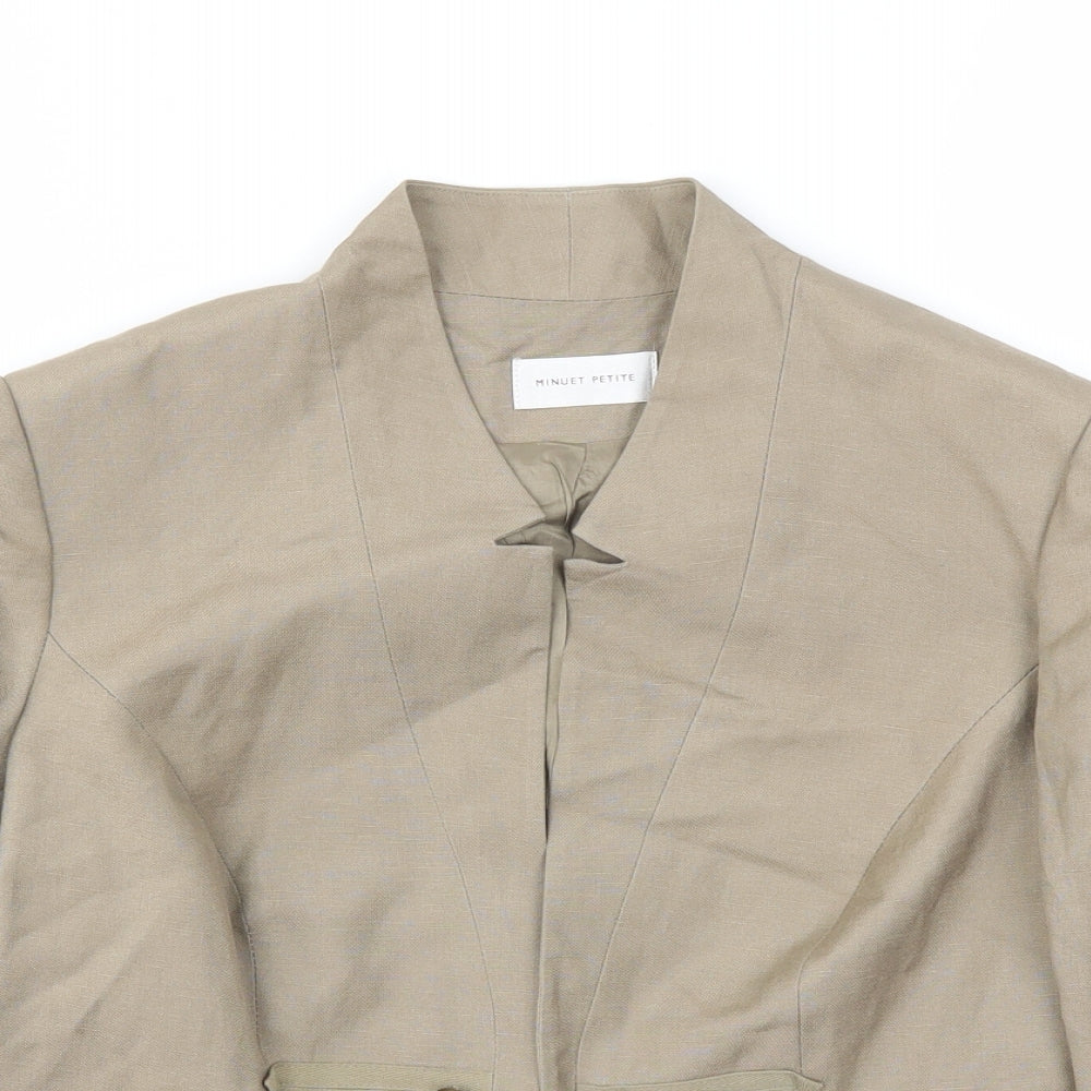 MINUET PETITE Womens Beige   Jacket Blazer Size 12