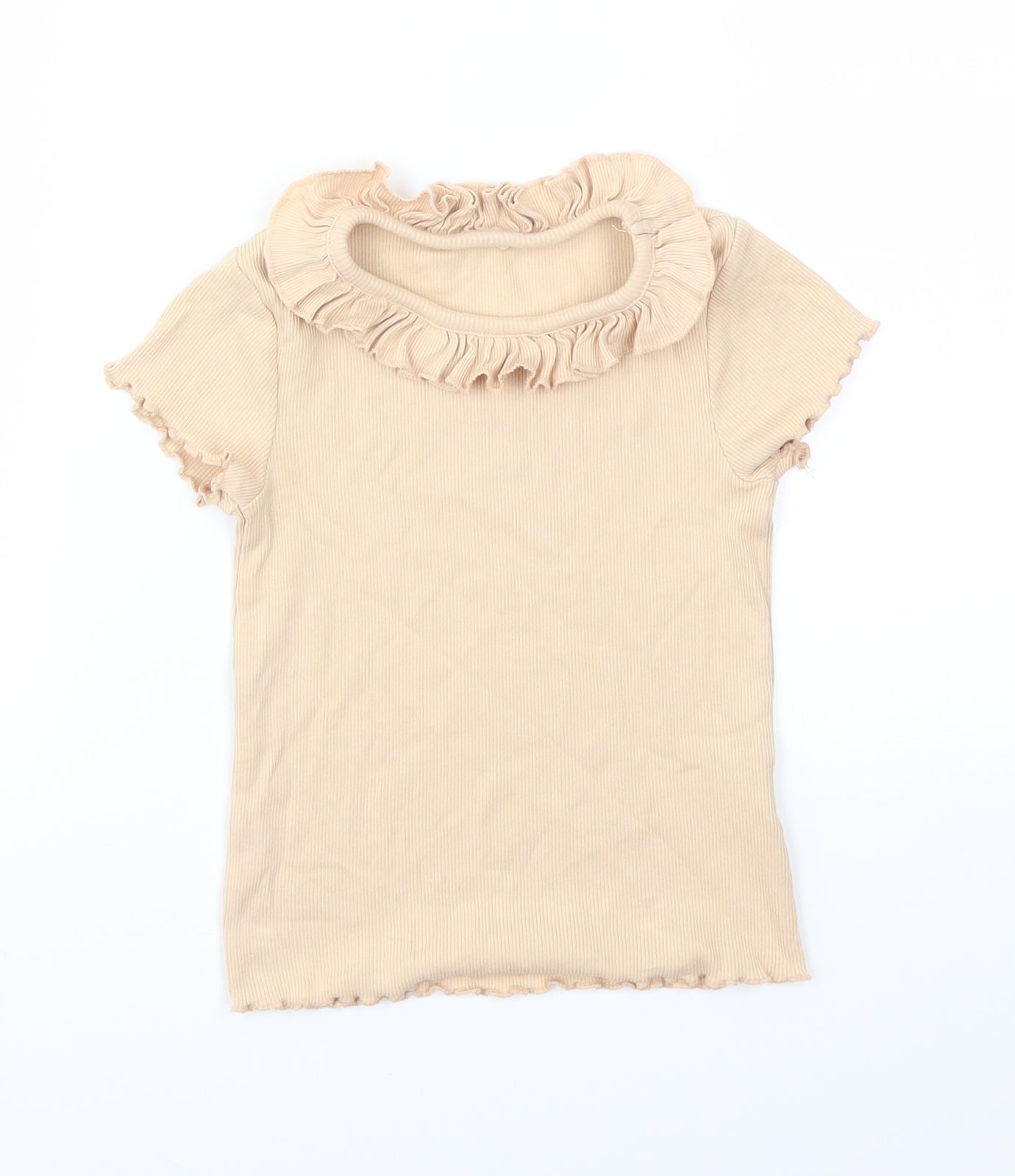 George Girls Beige   Basic T-Shirt Size 4-5 Years