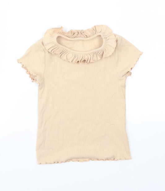 George Girls Beige   Basic T-Shirt Size 4-5 Years
