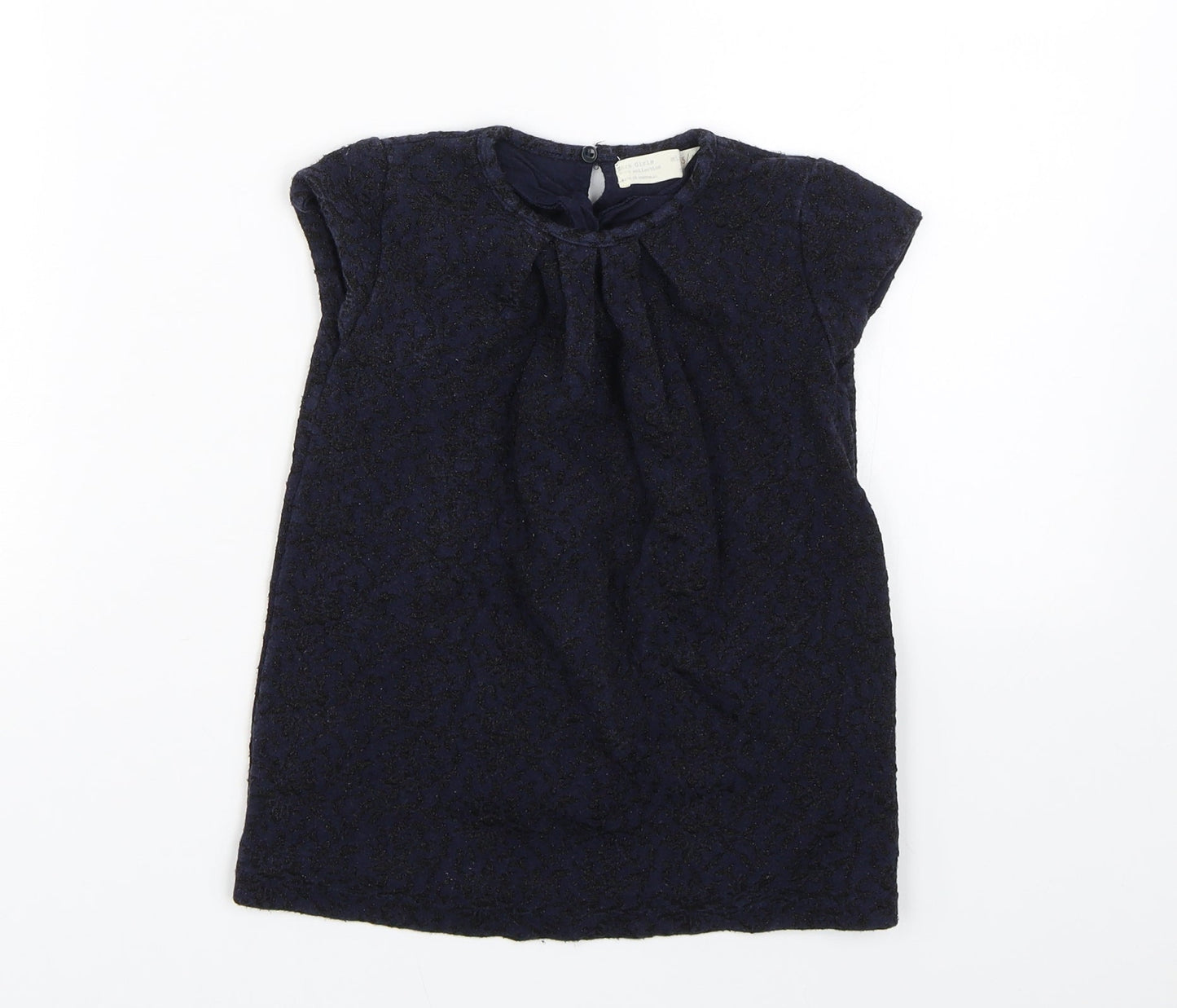 Zara Girls Blue Floral  T-Shirt Dress  Size 3-4 Years