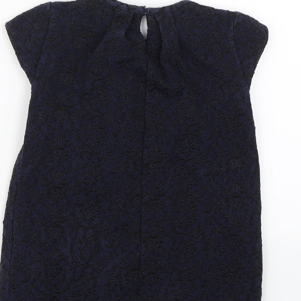 Zara Girls Blue Floral  T-Shirt Dress  Size 3-4 Years